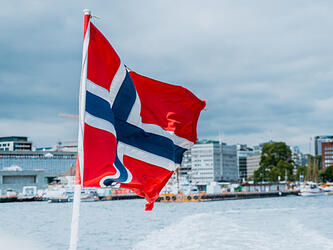 Norwegian flag in Oslo